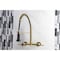 Gourmetier GS8187DL 2-Handle Wall Mount Pull-Down Kitchen Faucet, Brushed Brass GS8187DL - alternate 2